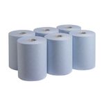 Scott Slimroll Paper Hand Towel Roll 1-Ply 190m Blue Pack of 6 6696