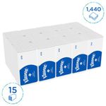 Kleenex V-Fold Paper Hand Towels 3-Ply x96 Towels Pack of 15 6710
