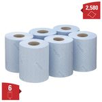 Wypall L10 Food and Hygiene Paper Roll 1-Ply x430 Blue Pack of 6 6223
