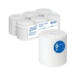 Scott Disposable Paper Hand Towel Roll 1-Ply 300m White Pack of 6 6622