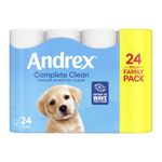 Andrex Complete Clean Toilet Roll 2-Ply 190 Sh/Roll Pack of 24 4970614