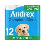 Andrex Complete Clean Mega Toilet Roll 2-Ply 290 Sh Pack of 12 4982014
