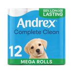 Andrex Complete Clean Mega Toilet Roll 2-Ply 290 Sh Pack of 12 4982014