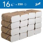 Scott Multi-Fold Paper Hand Towels 1-Ply x250 Sh White Pack of 16 3749