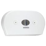 Aquarius Mini Twin Roll Centrefeed Toilet Tissue Dispenser White 7186