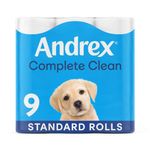Andrex Complete Clean Toilet Roll 2-Ply 190 Sh/Roll Pack of 9 04970108