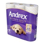 Andrex Ultimate Quilts Toilet Roll 3-Ply 155 Sh/Roll Pack of 9 4474132