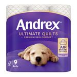 Andrex Ultimate Quilts Toilet Roll 3-Ply 155 Sh/Roll Pack of 9 4474132