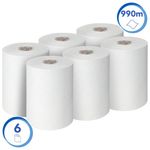 Scott Slimroll Paper Hand Towel Roll 1-Ply 165m White Pack of 6 6623