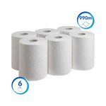 Scott Slimroll Paper Hand Towel Roll 1-Ply 165m White Pack of 6 6623