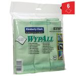 Wypall Microfibre Cloths 400x400mm Green Pack of 6 8396