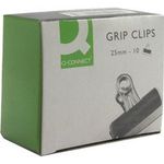 Q-Connect 25mm Black Grip Clip Pack of 10 KF01287