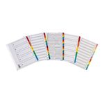 Q-Connect 1-5 Index Multi-punched Reinforced Board Multi-Colour Numbered Tabs A4 White KF01518