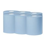 2Work Centrefeed Roll 1-Ply 300m Blue (Pack of 6) KF03803
