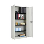 Jemini 2 Door Storage Cupboard Metal 950x420x1960mm Grey KF08503