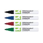 Q-Connect Permanent Marker Bullet Tip 4mm Assorted Pack of 4 KF11712