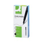 Q-Connect Black 0.4mm Fineliner Pen (Pack of 10) KF25007