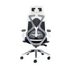 First Stealth Mesh Back Operator Chair Headrest + Arms 660x660x1140-1240 Black/WhiteKF70060