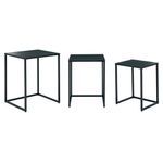 5 Star Bordo Set of 3 Nested Tables Black KF70316