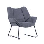5 Star Cirro Armchair with Soft Upholstery Metal Legs Grey KF70326