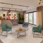 5 Star Cirro Armchair with Soft Upholstery Metal Legs Grey KF70326