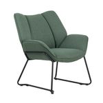 5 Star Cirro Armchair with Soft Upholstery Metal Legs Green KF70327