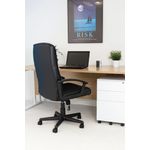 Jemini Hudson High Back Executive Chair 650x720x1050-1146mm Leather Look Black KF72232