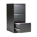 Jemini 3 Drawer Filing Cabinet 470x622x1016mm Black KF72586