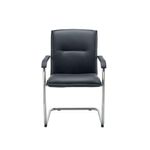 Jemini Stratus Tuscany Medium Back Visitor Chair Leather Look Black/Chrome KF72990