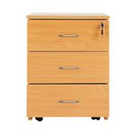 5 Star Modara 18mm Mobile 3 Drw Pedestal 434x580x525mm Beech KF73518