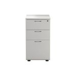 Jemini 3 Drawer Desk High Pedestal 404x600x730mm White KF74149