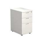 Jemini 3 Drawer Desk High Pedestal 404x800x730mm White KF74150