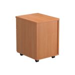 Jemini 2 Drawer Mobile Pedestal 404x500x595mm Beech KF74483