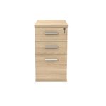 Astin 3 Drawer Desk High Pedestal Lockable 404x600x730mm Canadian Oak KF77715