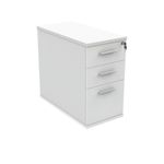 Astin 3 Drawer Desk High Pedestal Lockable 404x800x730mm Arctic White KF77720