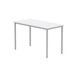 Astin Rectangular Multipurpose Table 1200x600x730mm Arctic White/Silver KF77740
