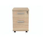 Polaris 2 Drawer Mobile Under Desk Pedestal 404x500x595mm Canadian Oak KF77884