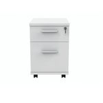 Polaris 2 Drawer Mobile Under Desk Pedestal 404x500x595mm Arctic White KF77886