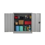 Talos Double Door Stationery Cupboard 920x420x1000mm Grey TCSDDC1000GR