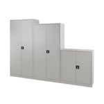 Talos Double Door Stationery Cupboard 920x420x1790mm Grey TCSDDC1790GR