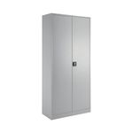 Talos Double Door Stationery Cupboard 920x420x1950mm Grey TCSDDC1950GR