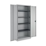 Talos Double Door Stationery Cupboard 920x420x1950mm Grey TCSDDC1950GR