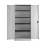 Talos Double Door Stationery Cupboard 920x420x1950mm Grey TCSDDC1950GR