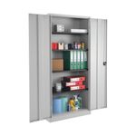 Talos Double Door Stationery Cupboard 920x420x1950mm Grey TCSDDC1950GR