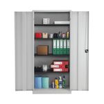 Talos Double Door Stationery Cupboard 920x420x1950mm Grey TCSDDC1950GR