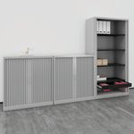 Talos Side Opening Tambour Unit 1000x450x1050mm Grey TCSOT1050GR
