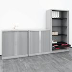 Talos Side Opening Tambour Unit 1000x450x1950mm Grey TCSOT1950GR