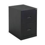 Talos 2 Drawer Filing Cabinet 465x620x700mm Black TCS2FC-BK