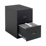 Talos 2 Drawer Filing Cabinet 465x620x700mm Black TCS2FC-BK