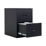 Talos 2 Drawer Filing Cabinet 465x620x700mm Black TCS2FC-BK